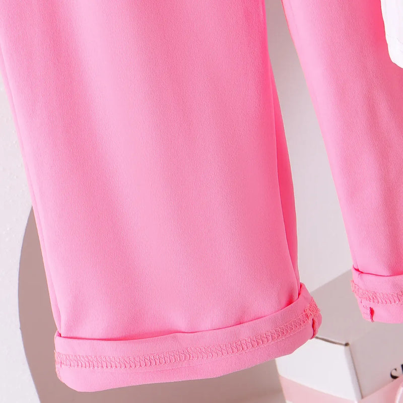 Girls White Embellished Short Sleeve T-Shirt With Pants Sets 2 pc. Sets