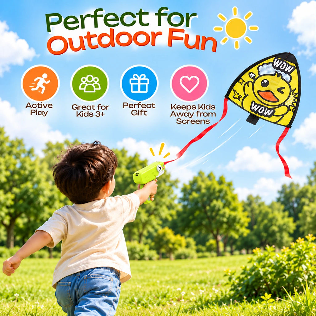 Kite Launcher Toys for Kids with Catapult Gun - Ages 3 Years Plus Trending Accessories