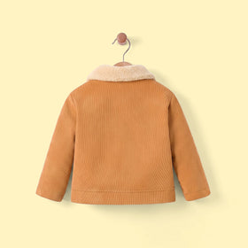 Boys Khaki Textured Long Sleeve Jacket Coats & Jackets