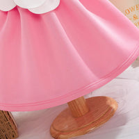 Girls Pink Floral Applique Fit & Flare Party Dresses Party Dresses
