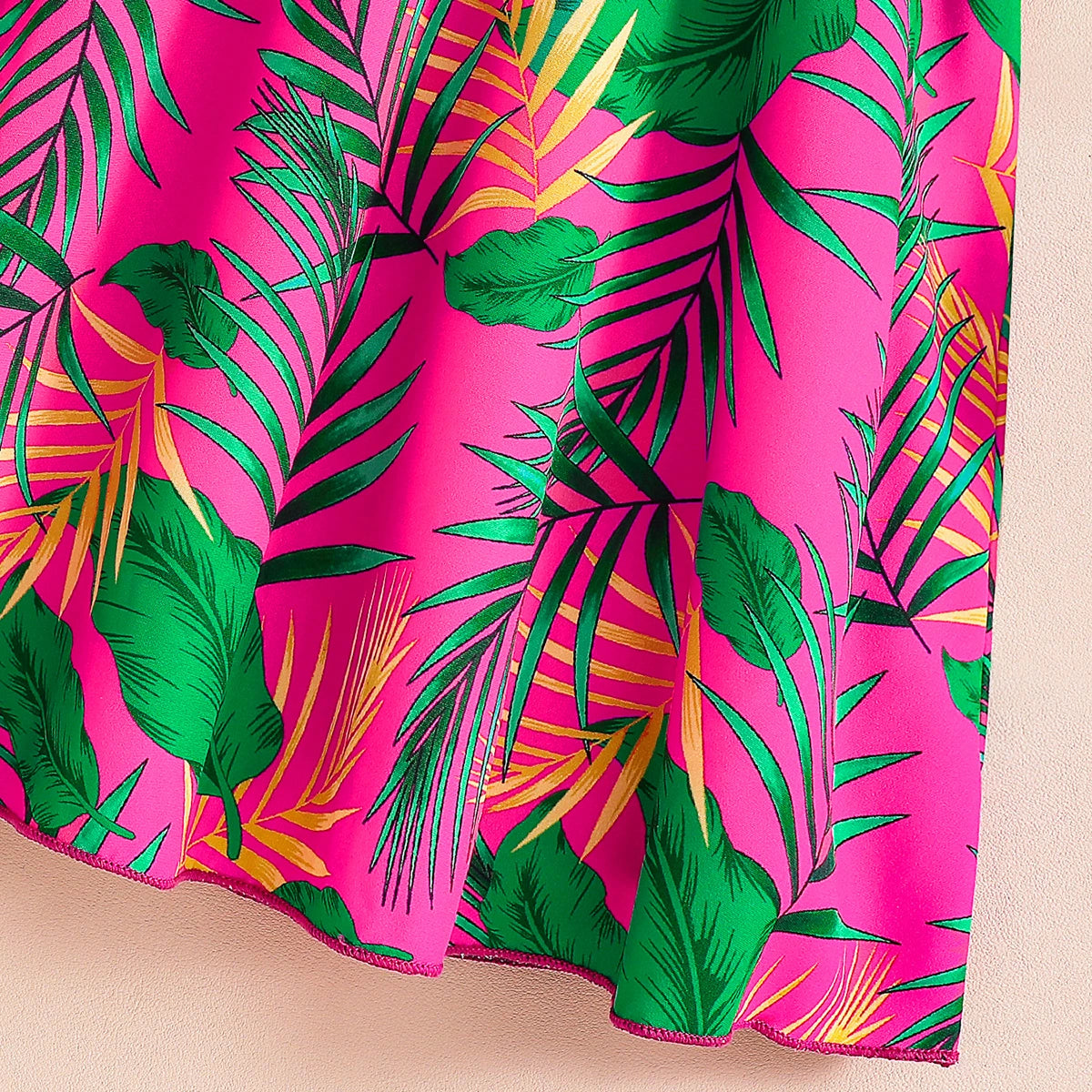Girls Multicolour Tropical Print Sleeveless Fit & Flare Dress Casual Dresses