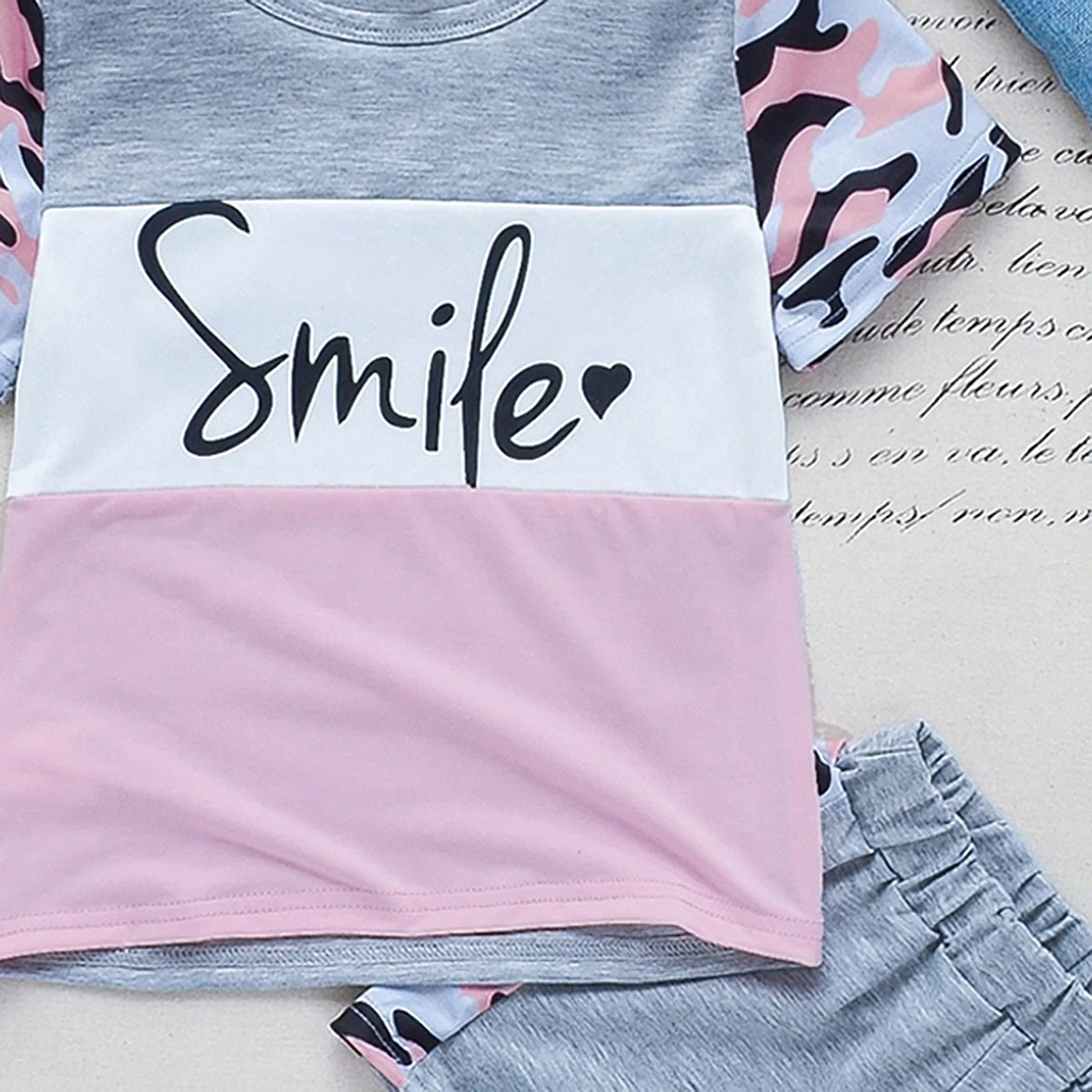 Boys Grey Typography Print Short Sleeve T-Shirt With Shorts Sets 2 pc. Sets