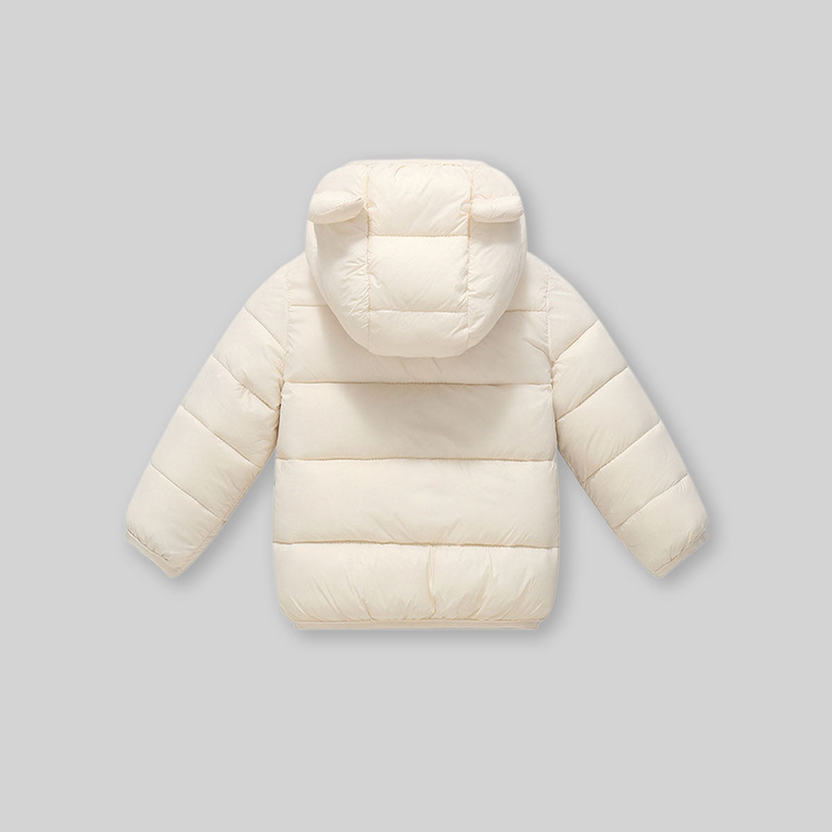 Boys Apricot Solid Front Zipper Hooded Puffer Jacket Coats & Jackets