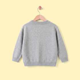 Boys Grey Batman Logo Printed Cardigan Sweaters & Cardigans