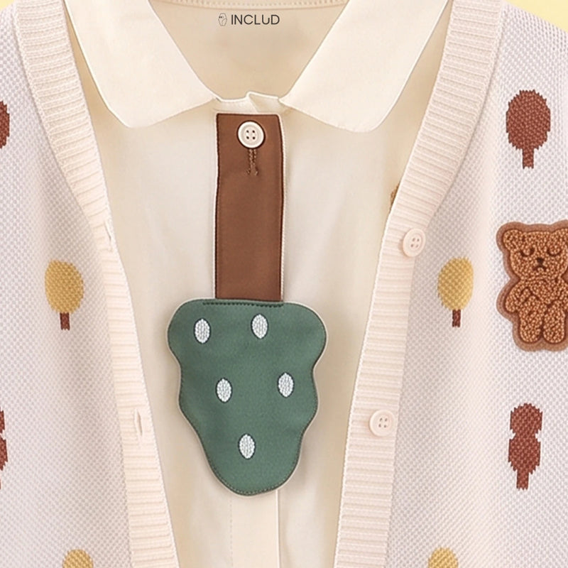 Boys Off White Jacquard Cardigan With Shirt And Pants Sets 3 pc. Sets