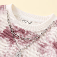 Boys Purple Tie & Dye Raglan Sleeve Sweatshirt With Joggers Sets 2 pc. Sets