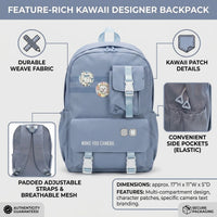Kids Blue Multi-Pocket School Backpack with Buckle Pouch Trending Accessories