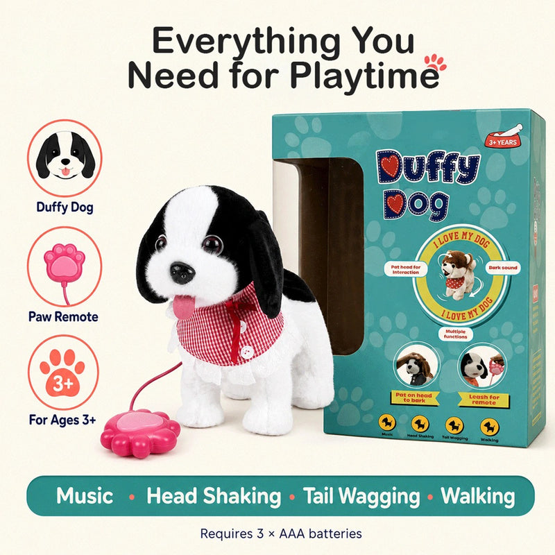 Duffy Dog RC Walking Barking Musical Plush Toy Interactive Gift Kids Boys and Girls 3 Years Plus Trending Accessories