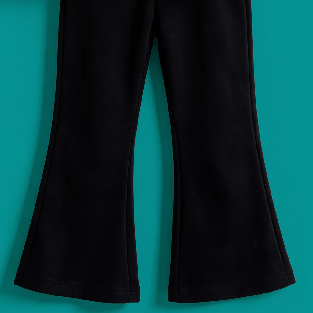 Girls Black Puff Sleeve Top With Pants Sets 2 pc. Sets