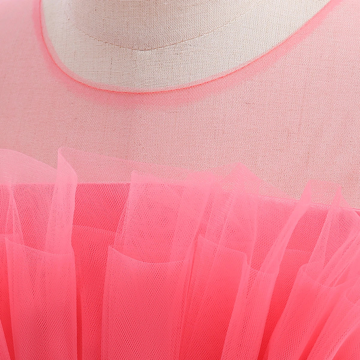 Girls Peach Sleeveless Tutu Partywear Dress With Back Bow Party Dresses