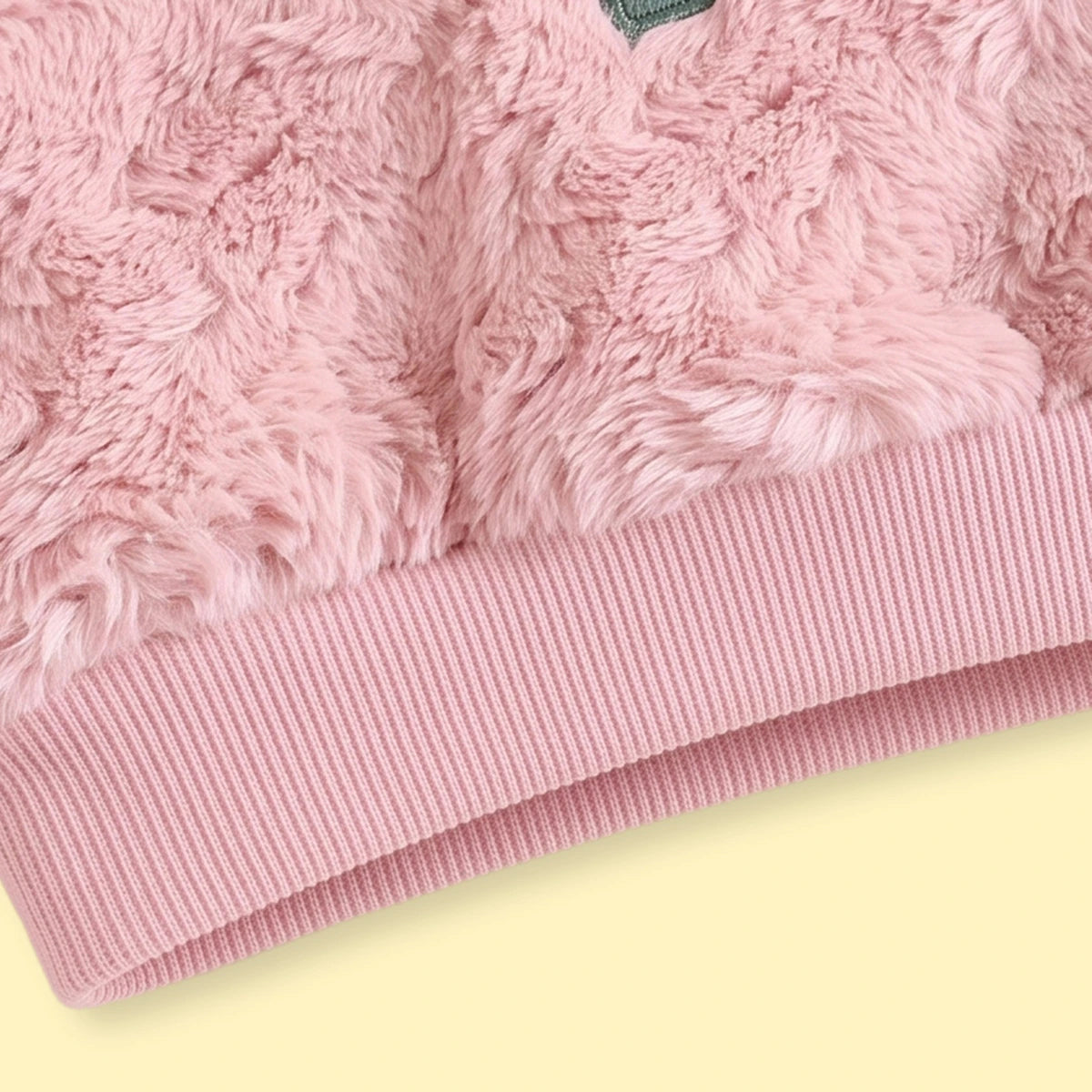 Girls Pink Floral Applique Long Sleeve Fleece Sweatshirt Sweatshirts & Hoodies