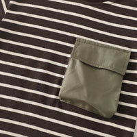Boys Dark Brown Striped T-Shirt With Denim Shorts Sets Sets