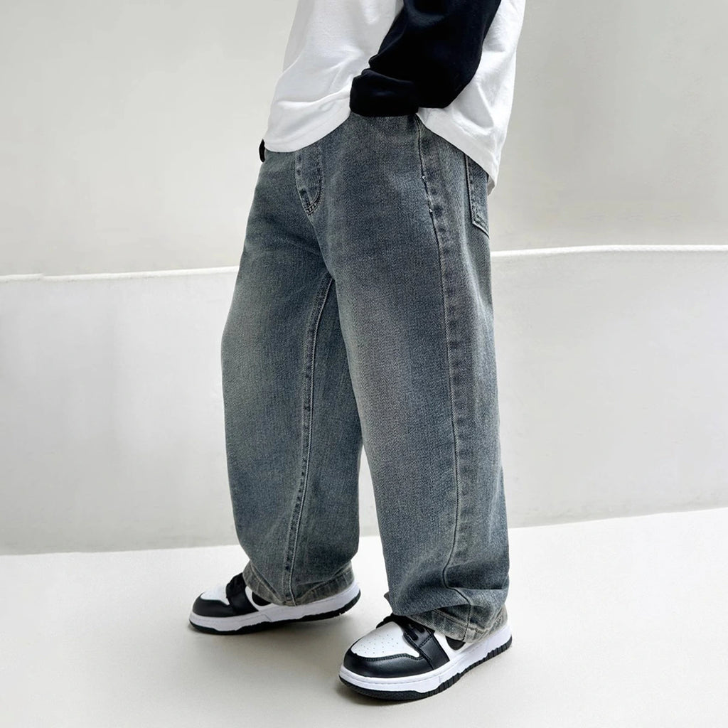Boys Light Blue Straight Fit Denim Jeans Pants