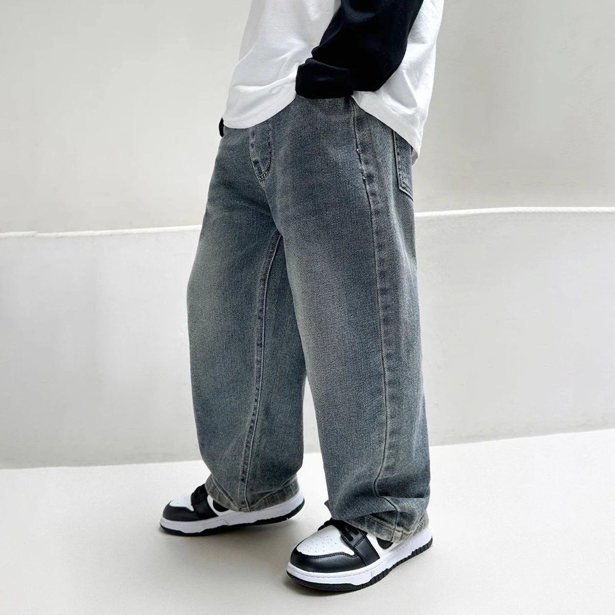 Boys Light Blue Straight Fit Denim Jeans Pants