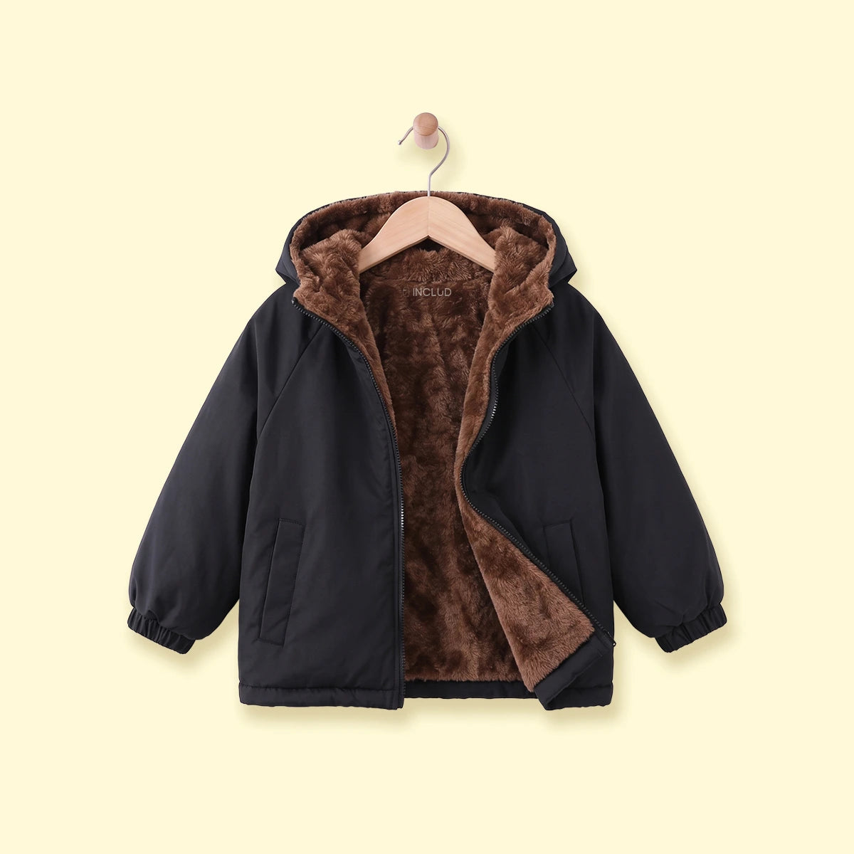 Boys Black Long Sleeve Hooded Zip-up Jacket Coats & Jackets Black 2-3 Y