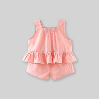Girls Sleeveless Top With Flower Applique & Shorts Set 2 pc. Sets   