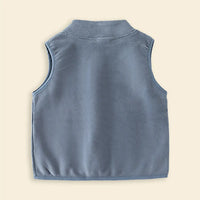 Boys Blue Fleece Vest With Bear Patch Coats & Jackets