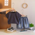 Boys Black Short Sleeve Graphic T-Shirt With Denim Shorts Sets 2 pc. Sets Black 1-2 Y