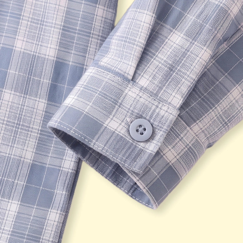 Boys Blue Checked Long Sleeve Shirt Shirts