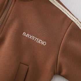 Boys Brown Solid Sweatshirt With Pants Co-ord Set 2 pc. Sets