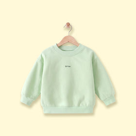 Boys Light Green Typography Print Long Sleeve Sweatshirt Sweatshirts & Hoodies Light Green 1-2 Y
