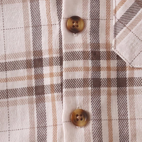 Boys Brown Checked Long Sleeve Shirt Shirts