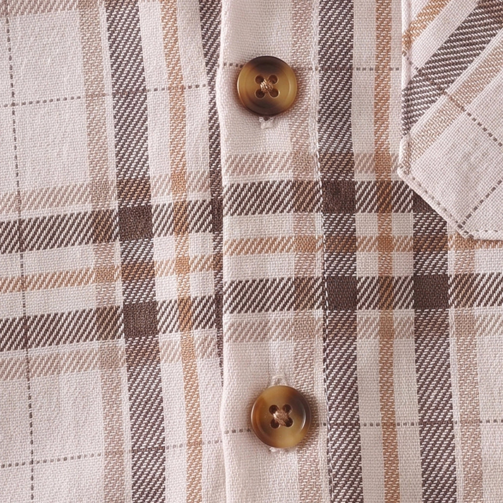 Boys Brown Checked Long Sleeve Shirt Shirts