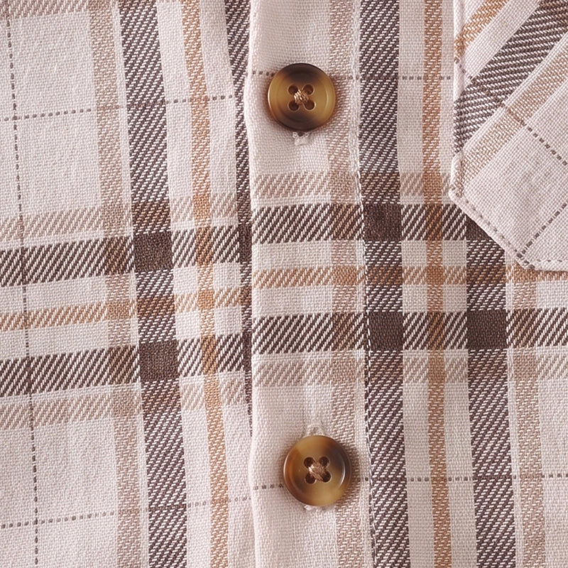 Boys Brown Checked Long Sleeve Shirt Shirts