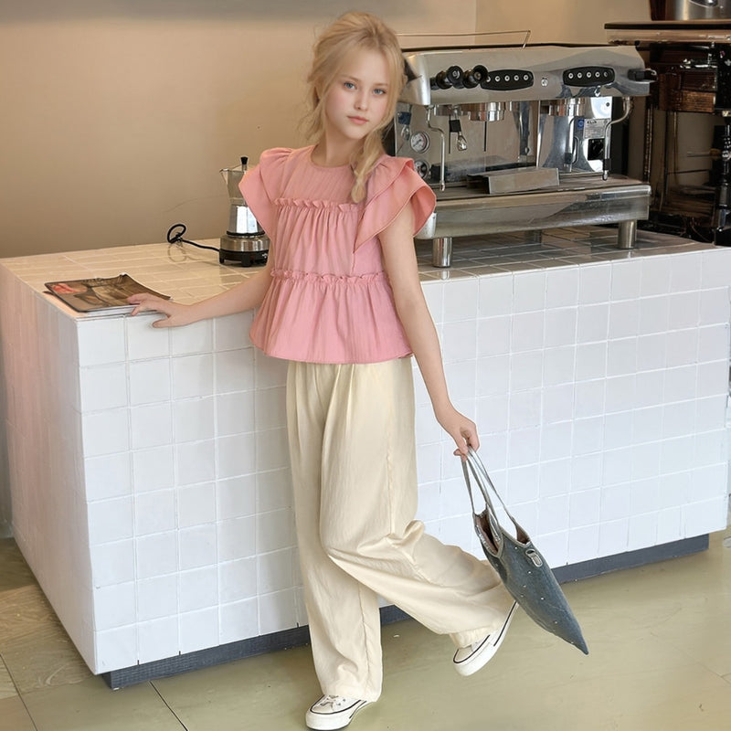 Girls Pink Sleeveless Top With Pants Sets 2 pc. Sets