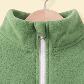 Boys Green Colorblocked Long Sleeve Zip-Up Jacket Coats & Jackets