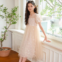 Girls Embellished Puff Sleeves Party Wear Dress Party Dresses   