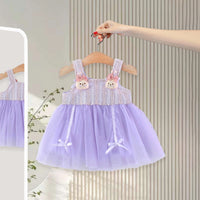 Girls Purple Bunny Applique Tutu Dress Casual Dresses Purple 1-2 Y