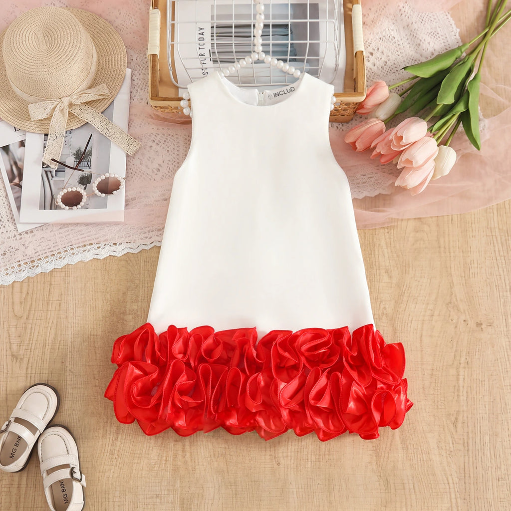 Girls Red Ruffle A-line Party Dress Party Dresses Red 2-3 Y