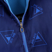 Boys Light Blue Triangle Printed Reversible Hooded Zipper Jacket Coats & Jackets