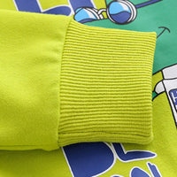 Boys Lime Green Graphics Printed Sweatshirt With Jogger Sets Sets