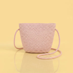 Girls Light Pink Butterfly Applique Sling Bag Sling Bags