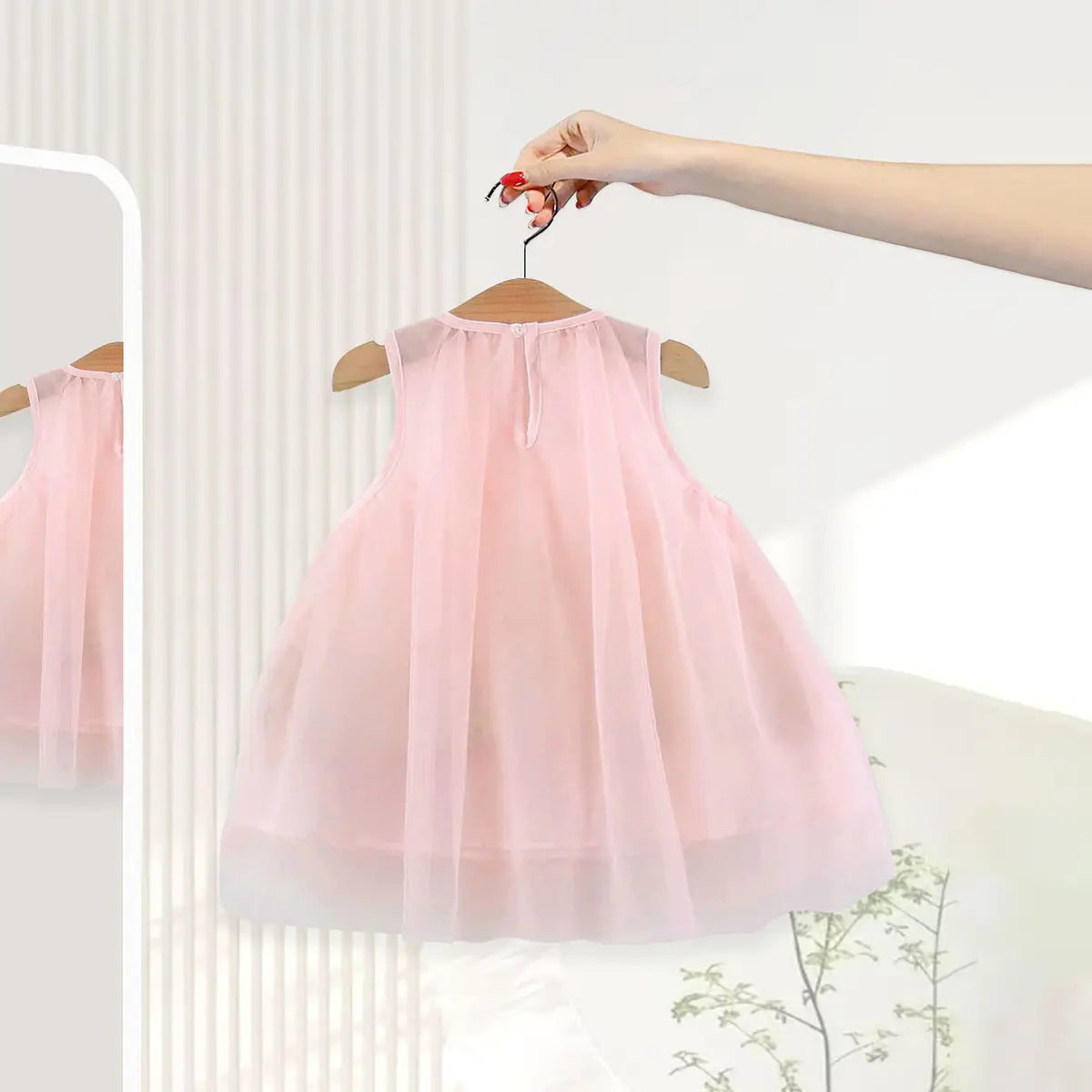 Girls Pink Bow Detailed A-Line Dress Casual Dresses