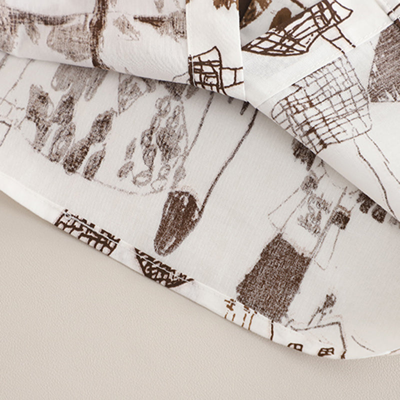 Boys Abstract Printed Short Sleeves Shirt With Brown Shorts Set 2 pc. Sets