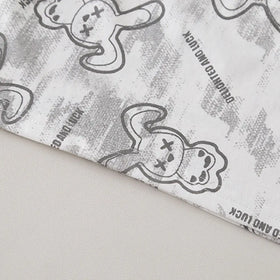 Boys Light Grey Bunny Printed Short Sleeve T-Shirt With Ripped Denim Shorts Sets 2 pc. Sets