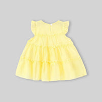 Girls Yellow Candy Applique Tiered A-Line Dress Casual Dresses