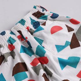 Boys Teal Abstract Printed Shirt With T-Shirt And Shorts Sets 3 pc. Sets