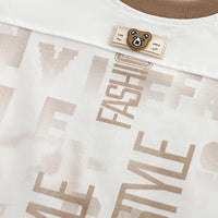 Boys Brown Typographic Printed Short Sleeve T-Shirt With Shorts Sets 2 pc. Sets