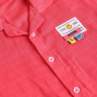 Boys Coral Checked Short Sleeves Shirt With Shorts Sets Sets