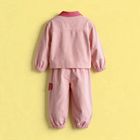 Girls Pink Applique Jacket & Pants Co-ord Sets Sets