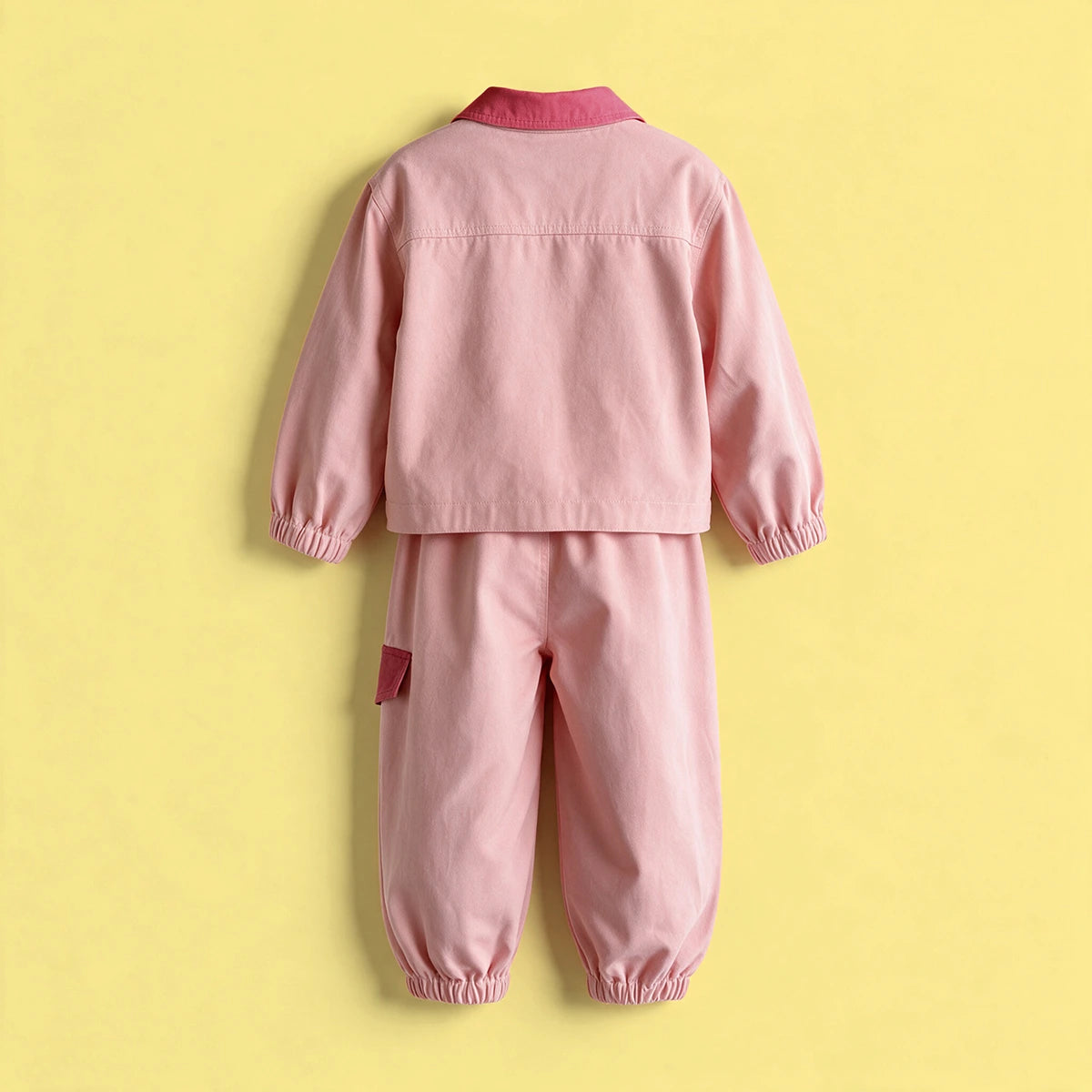 Girls Pink Applique Jacket & Pants Co-ord Sets Sets