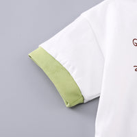 Boys Embroidery Applique Short Sleeves T-Shirt With Green Shorts Set 2 pc. Sets