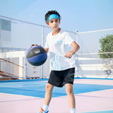 Boys White Abstract Printed Summer T-Shirt With Shorts Set