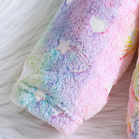 Girls Multicolor Self-Design Tie-Dye Pattern Hooded Zipper Jacket Coats & Jackets