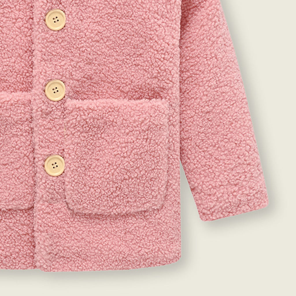 Girls Light Pink Spread Collar Tailored Jacket Coats & Jackets