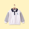 Boys White Striped Long Sleeve Polo Sweatshirt Sweatshirts & Hoodies White 1-2 Y